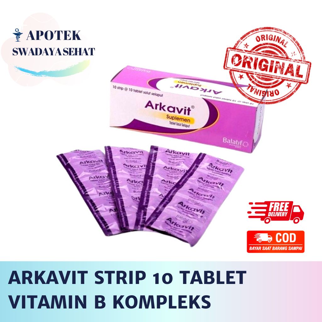 ARKAVIT STRIP Isi 10 Tablet - Multivitamin B Kompleks B1 B2 B3 B5 B6 B12 Suplemen Vitamin