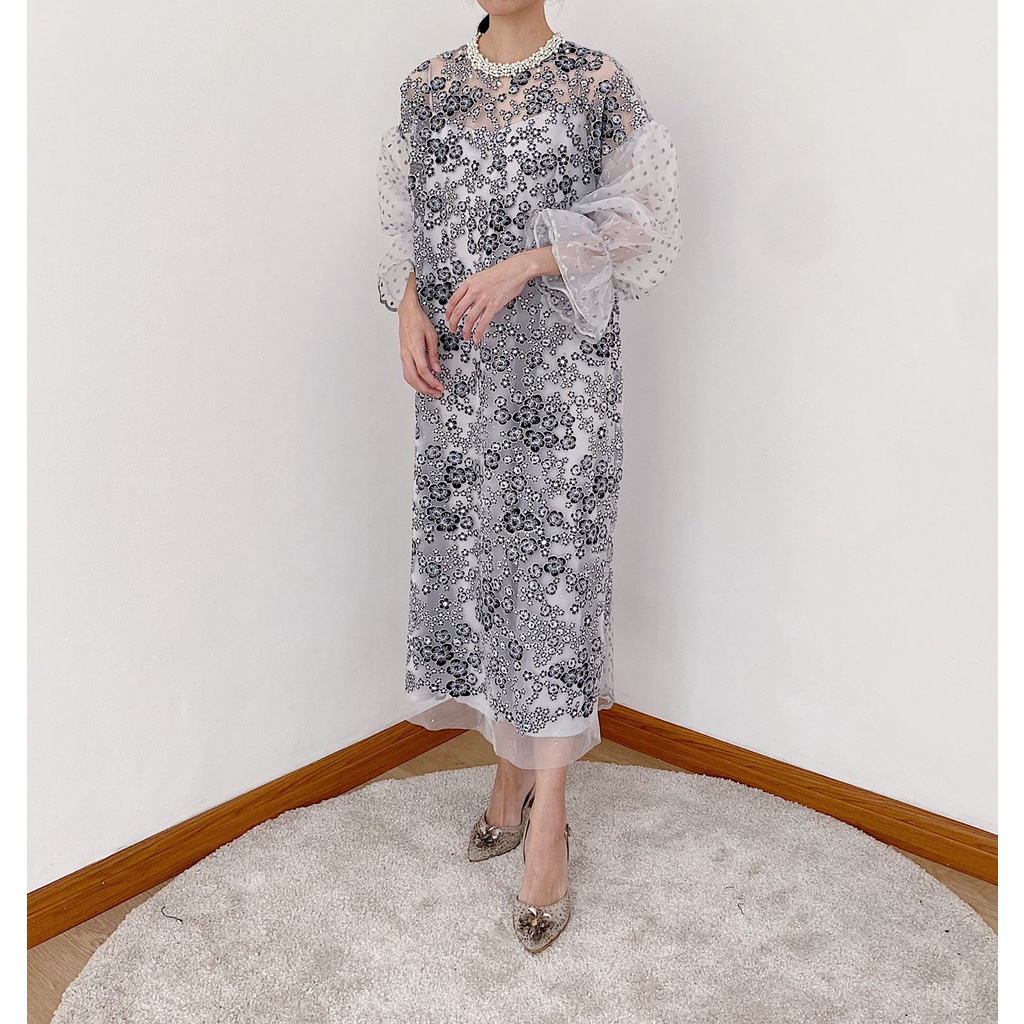 KINA ATELIER - Maude Dress in greyish white