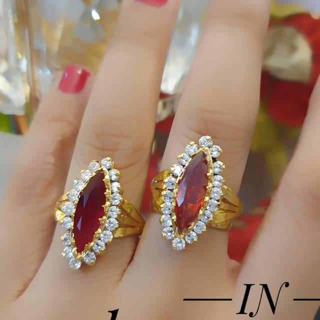 Cincin batu merah Lapis 24K 2630