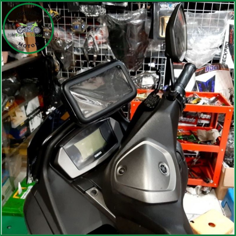 paket breket holder dan holder HP waterproof Yamaha new nmax 2020 (COD)