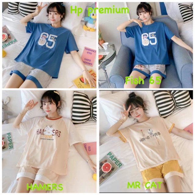 (RESTOCK 20 MOTIF) JC PIYAMA HOT PANT / stelan hp import / Stelan tidur import / stelan import murah