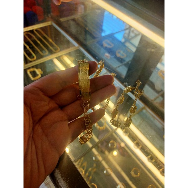 gelang plat emas asli kadar 999