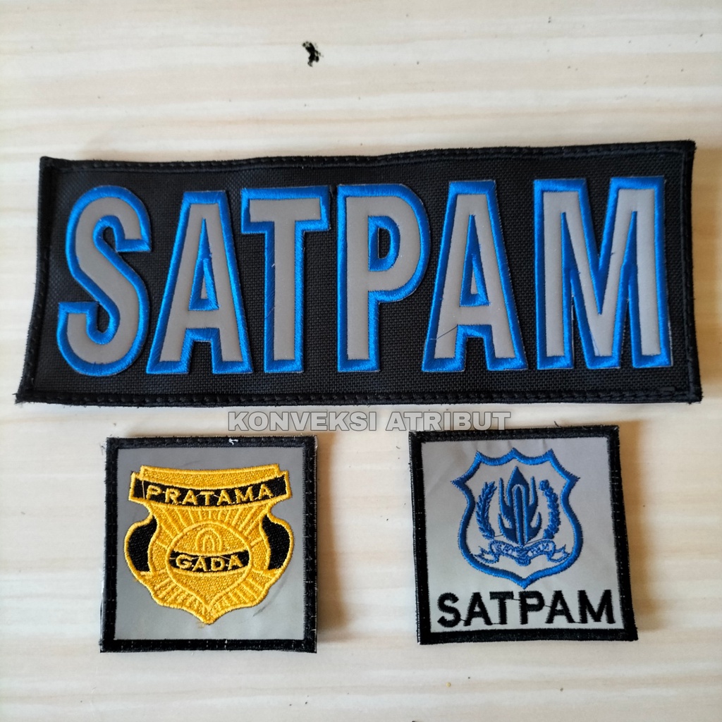 atribut satpam bordir timbul lengkap