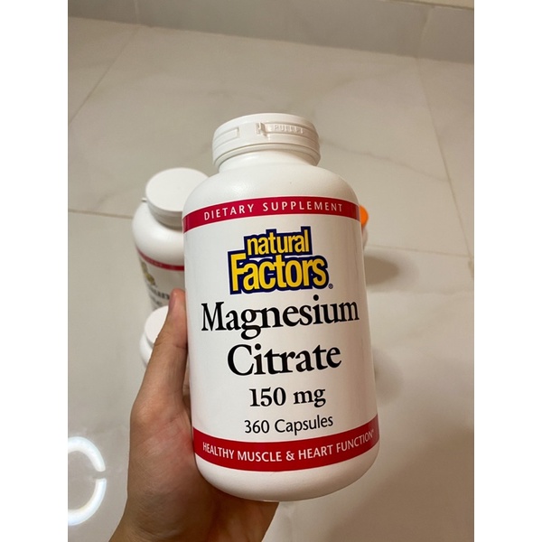 Natural factors Magnesium citrate 150mg 360 capsules