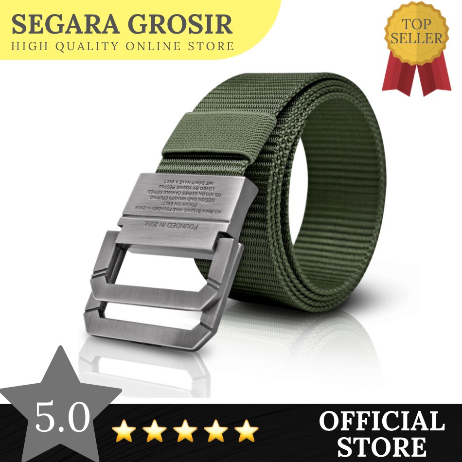 IKAT PINGGANG NYLON GESPER BESI DOUBLE RING STAINLESS SABUK TACTICAL MILITARY PLAIN CASUAL BAN PINGANG IKAT PINGGANG OUTDOOR BELT CANVAS MEN BELT GESPER GASPER COWOK MODIS AKSESORIS FASHION ORIGINAL BRANDED RINGAN MURAH TERMURAH GROSIR IMPOR IMPORT