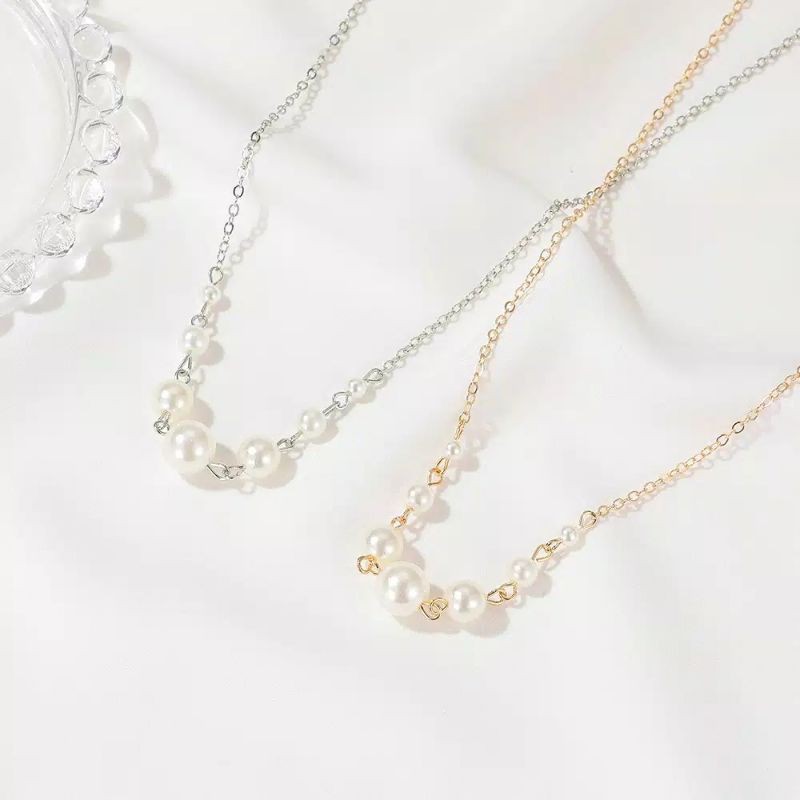 Anne Pearl Korean Necklace Kalung Korea Rantai Mutiara