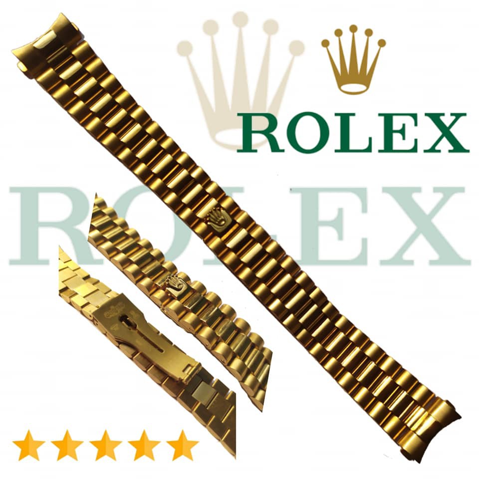 Rantai Strap Tali jam tangan watch Rolex President Gold