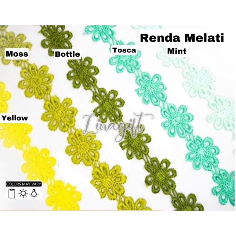 ( Meter ) RENDA MELATI / RAJUT BUNGA / BAHAN BROS 2CM / RENDA BORDIR CHOKER / CHOKER FLOWER