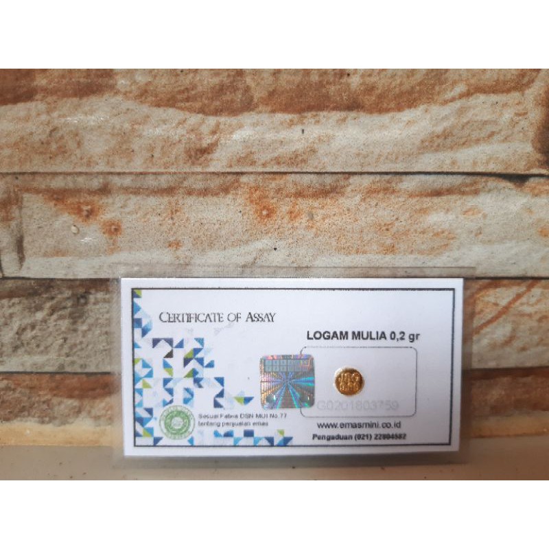 Emas 0,2 gram (Emas Mini) 24 karat