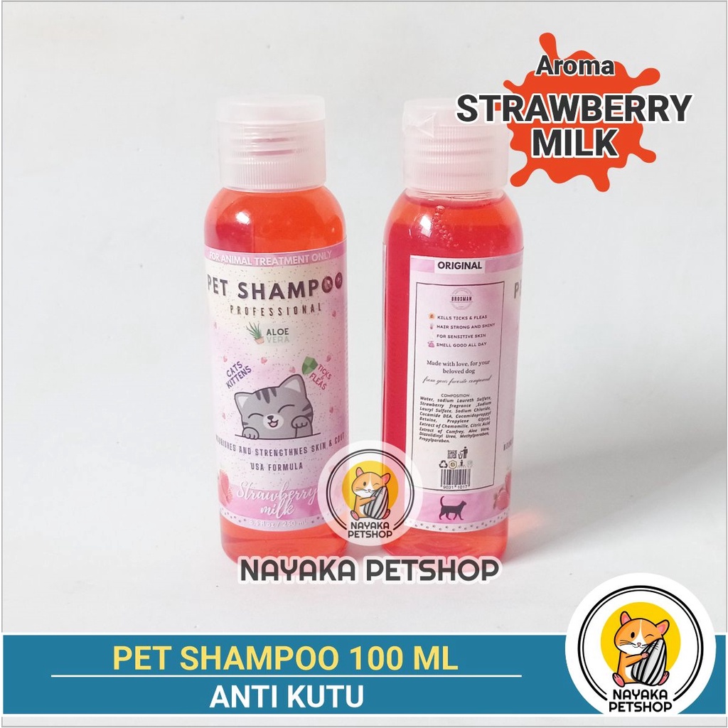 Pet Shampoo 100 ml Shampo Kutu Kucing Sampo Anti Tick Flea