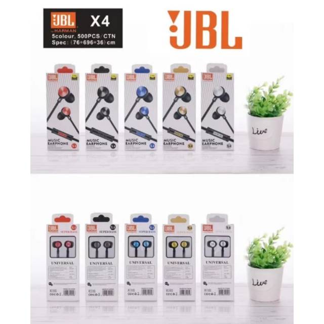 [PENGIRIMAN DARI JAKARTA 35 gr ] TAKASHI JBL 30 - Handsfree Hedaset Earphone JBL X4 Superbass