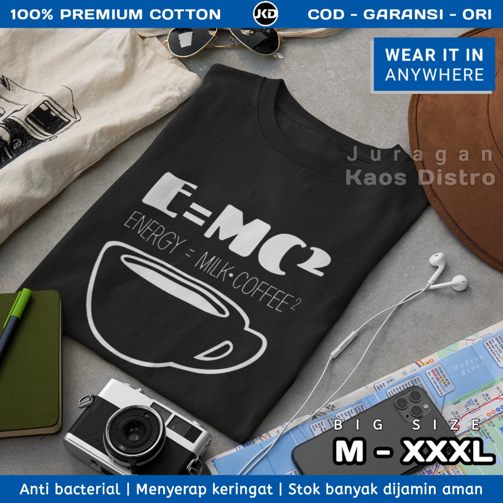 Kaos Pria Keren Original Kopi Susu Premium Katun Baju Kaos Distro Cowok Dewasa Branded Rumus Kopi Hi