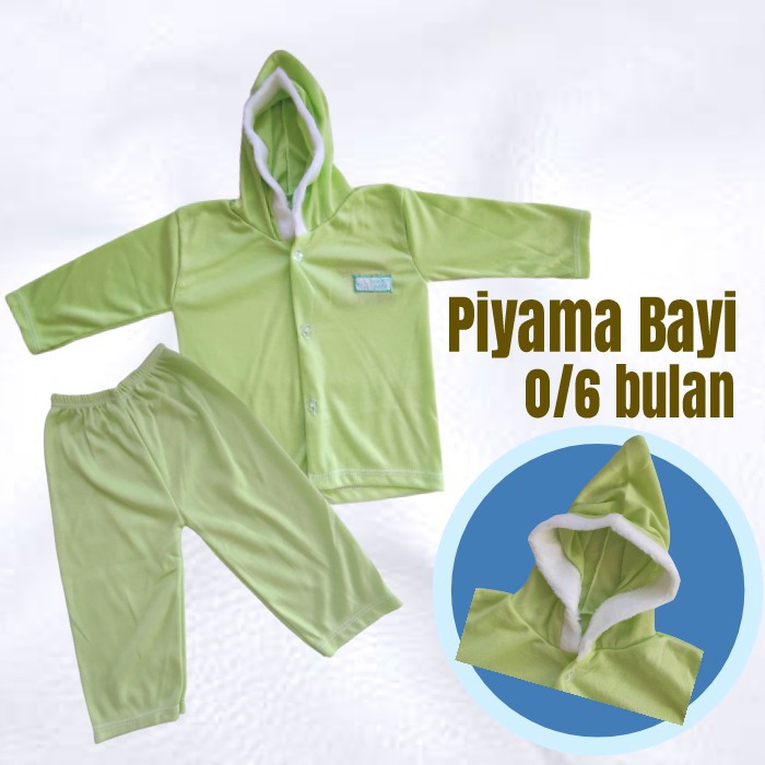 Piyama Bayi Topi Kupluk Tangan Panjang 0-6 Bulan