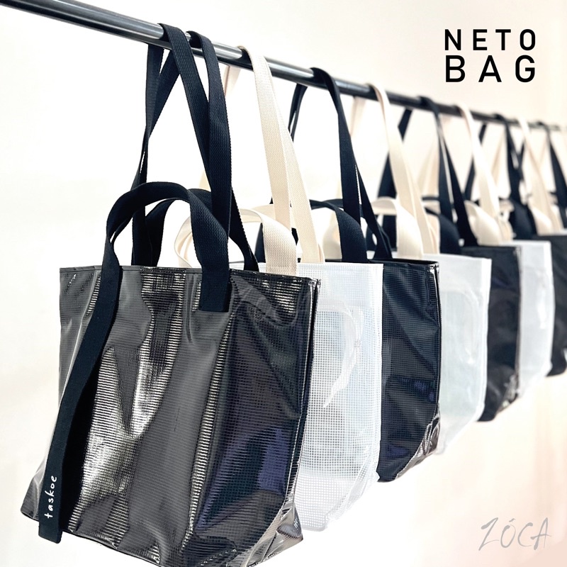 NETO BAG - PVC JARING ( FREE CUSTOM NAMA ) TOTE BAG / HAND BAG / TAS WANITA / TAS MIKA / TAS JELLY