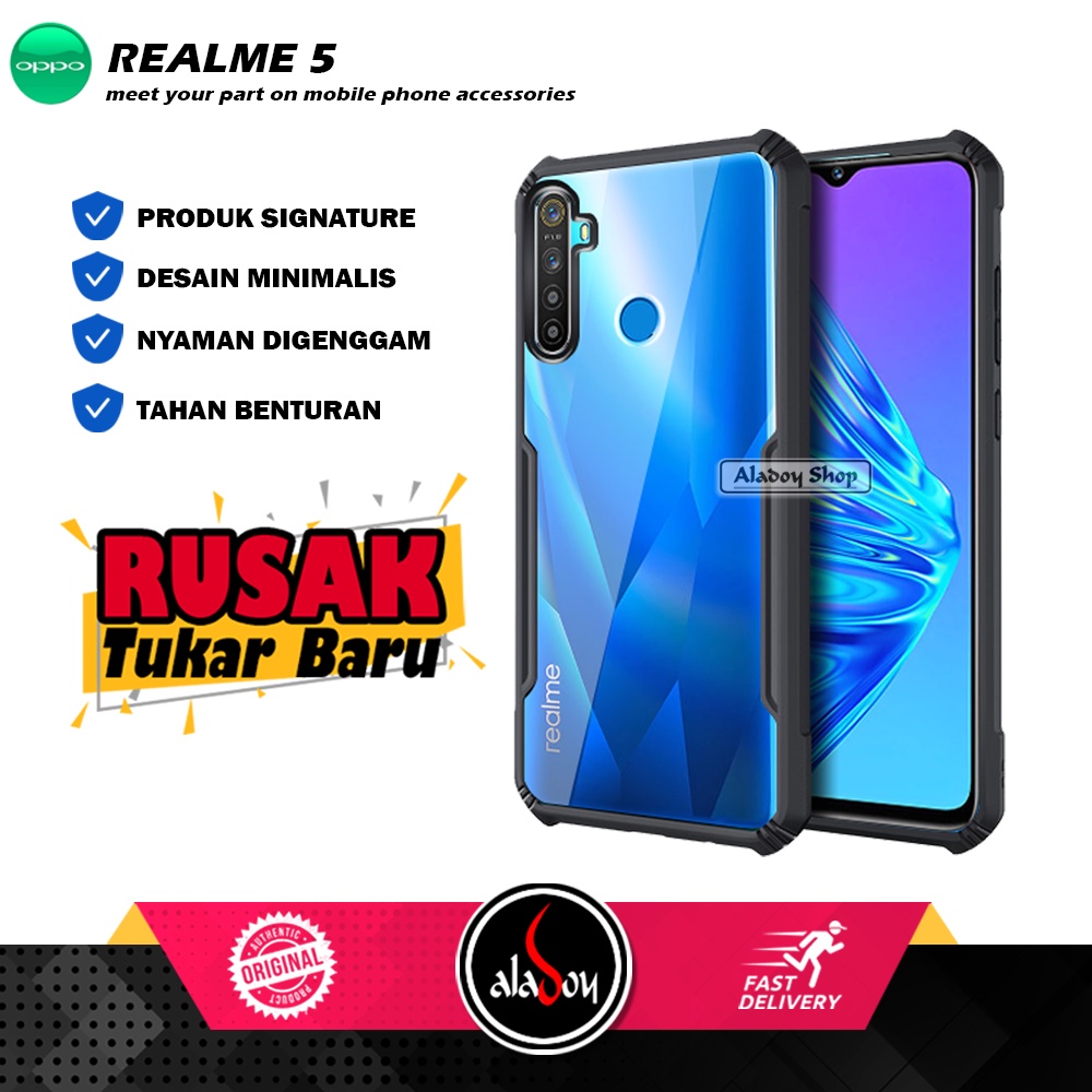 Case Realme 5 Armor Fusion Shockproof Transparent Premium Casing