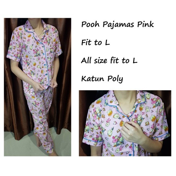 POOH Piyama CP - Grosir Baju Tidur Wanita Dewasa - Piyama Dewasa