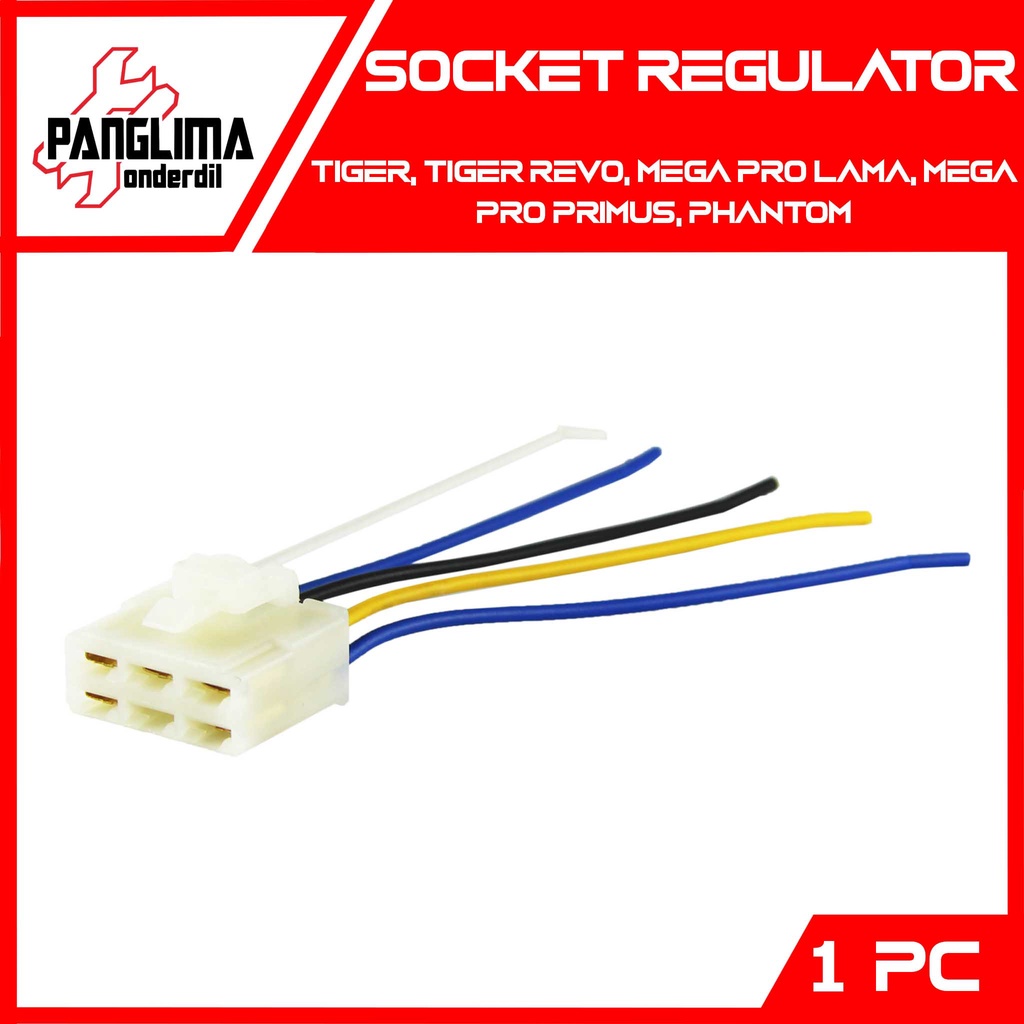 Socket Regulator Tiger Lama-New Revo-Revolution &amp; Mega Pro Lama &amp; Mega Pro New-Primus &amp; Phantom Soket-Songket Kiprok Fitting 5 Kabel-Kaki-Pin