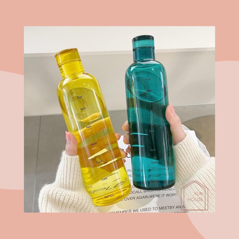 Nahyun bottle/ botol kaca aesthetic/ korean glass bottle/ botol minum estetik