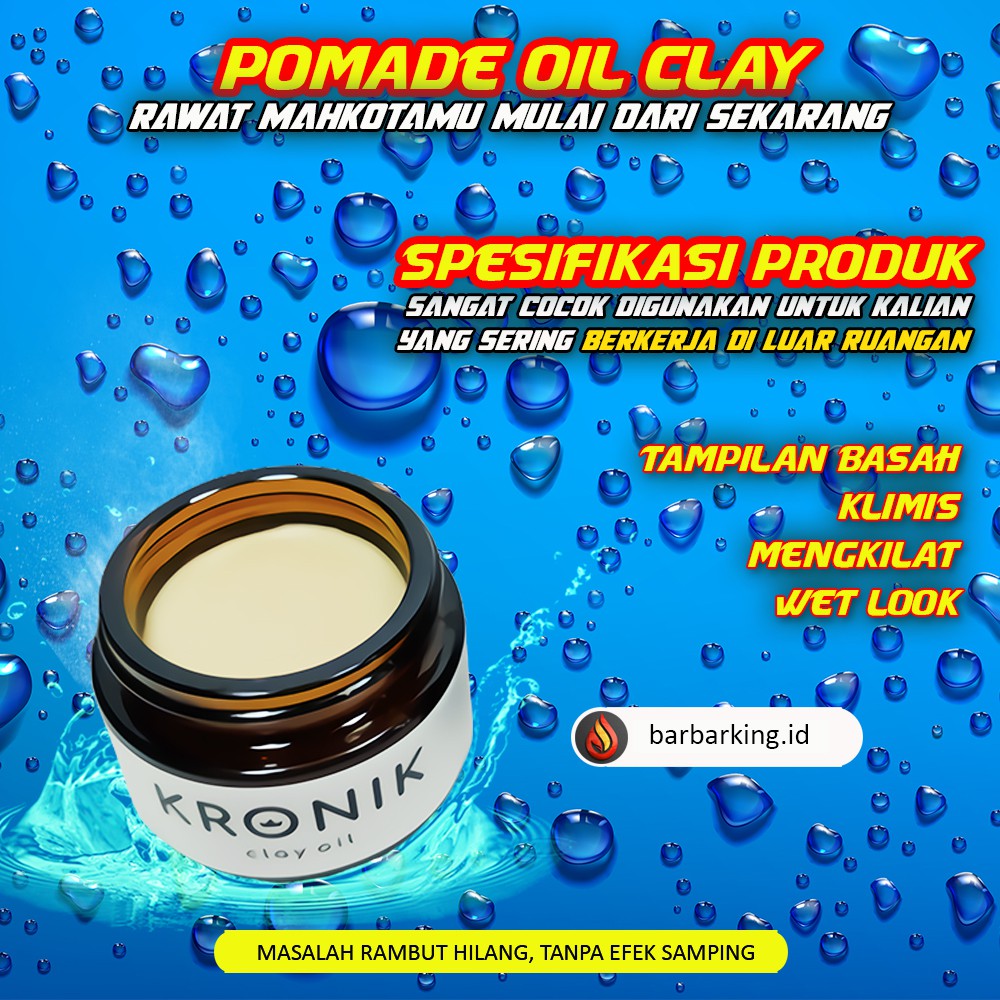Pomade rambut clay oil based vanila bubble gum kronik pomade pelembab rambut kering
