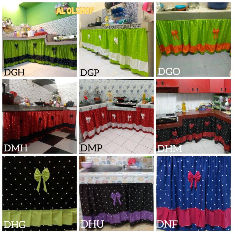 Gorden kolong dapur Poni bawah pita atas Shopee Indonesia Gorden kolong dapur Poni bawah pita atas Shopee Indonesia