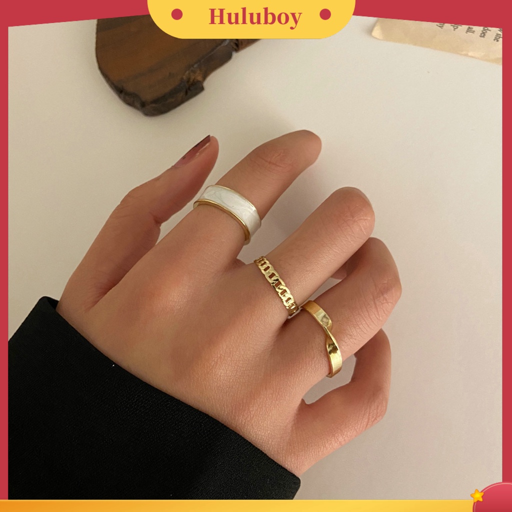 Hu Hu Hu Hu Hu Alat Bantu Pasang Kacamata♡ 3pcs / Set Cincin Model Terbuka Dapat Disesuaikan Untuk Wanita