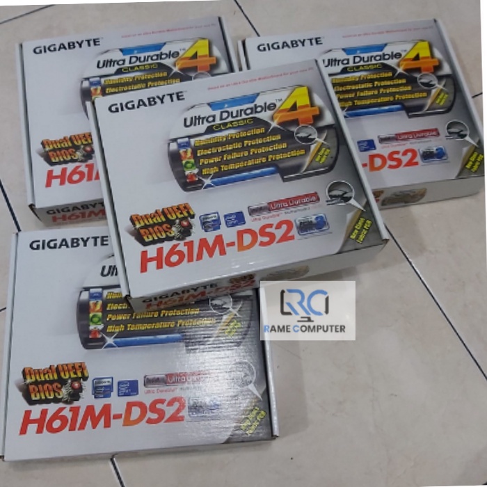 MB GIGABYTE GA-H61M-DS2 MOTHERBOARD H61 GIGABITE INTEL LGA SOCKET 1155 H61 GARANSI 1TAHUN