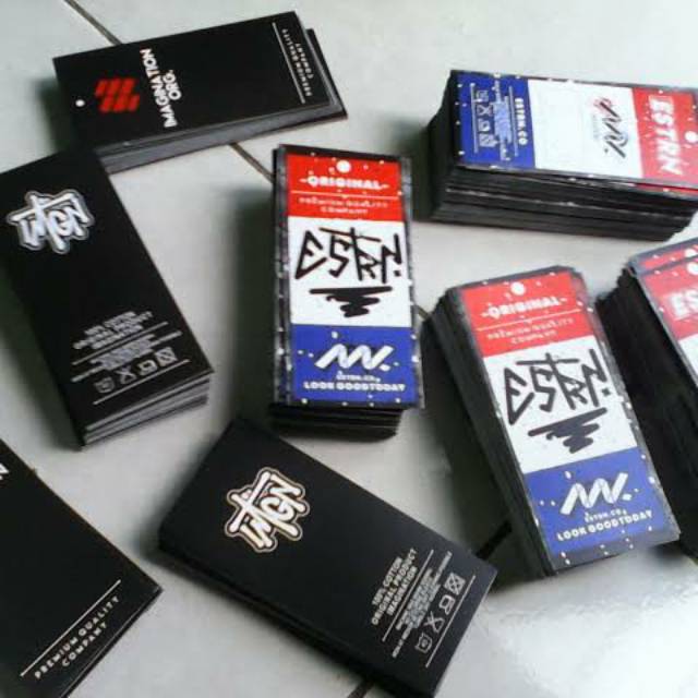 

Hangtag Baju / hang tag / name tag label harga ukuran 4 x 8 Free Desain