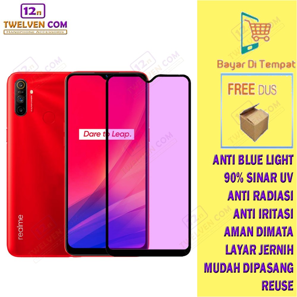 ANTI BLUE TEMPERED GLASS BLUE LIGHT ANTI GORES Realme C1 C2 C3 C11 C12 C15 C17 C20 C21y C25 C25s X X3 XT