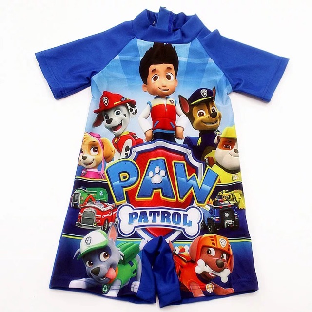 Baju renang anak laki-laki karton spiderman paw patrol mcqueen thomas poli car iron man captain am