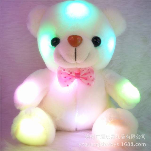 (READY LOKAL)1kg=7pcs Boneka Beruang Teddy Bear Putih Menyala LED + Bicara I Love You