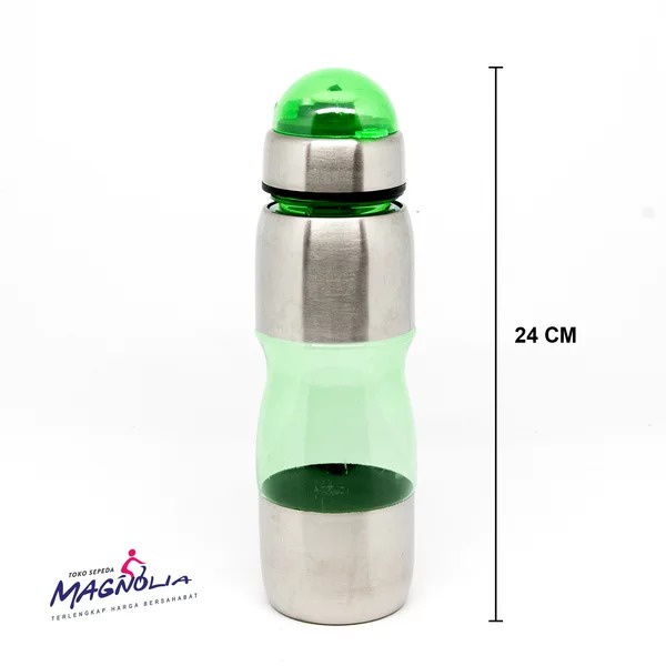 Botol Minum Plastik Dan Stainless Steel Plus Sedotan Lipat Portable 750ml