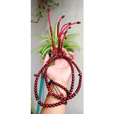 TASBIH MUSLIM TIJANI AKAR BAHAR MERAH DIM 8MM