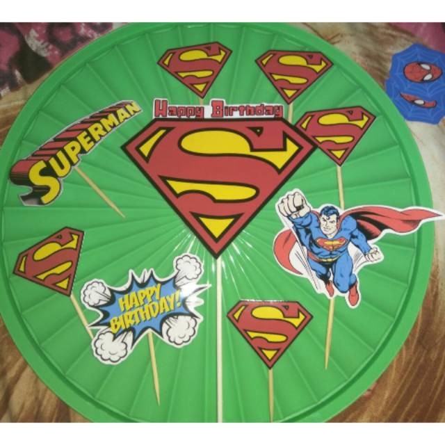 

topper superman hiasan kue supermen