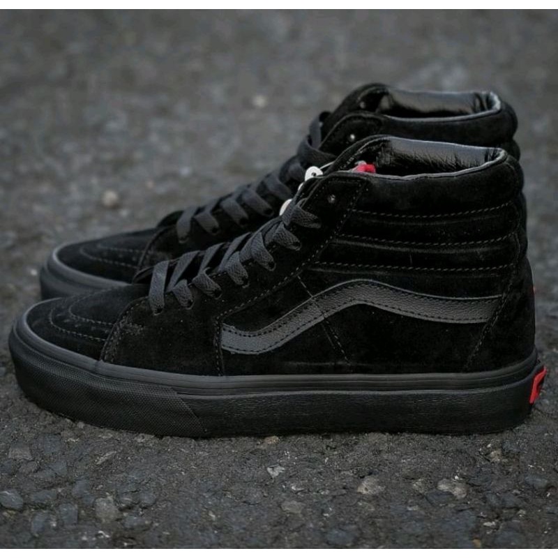 SEPATU WOLF X VANS AUTHENTIC FULL BLACK HITAM POLOS WHITE PUTIH OLDSKOOL ERA SK8-Hi Slipon Checkerboard