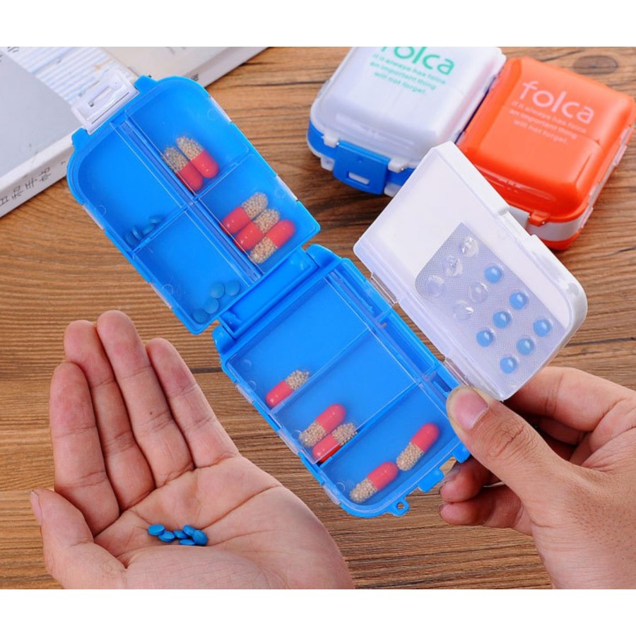 KOOB kotak obat anting tempat penyimpangan storage travel 8 ruang mult