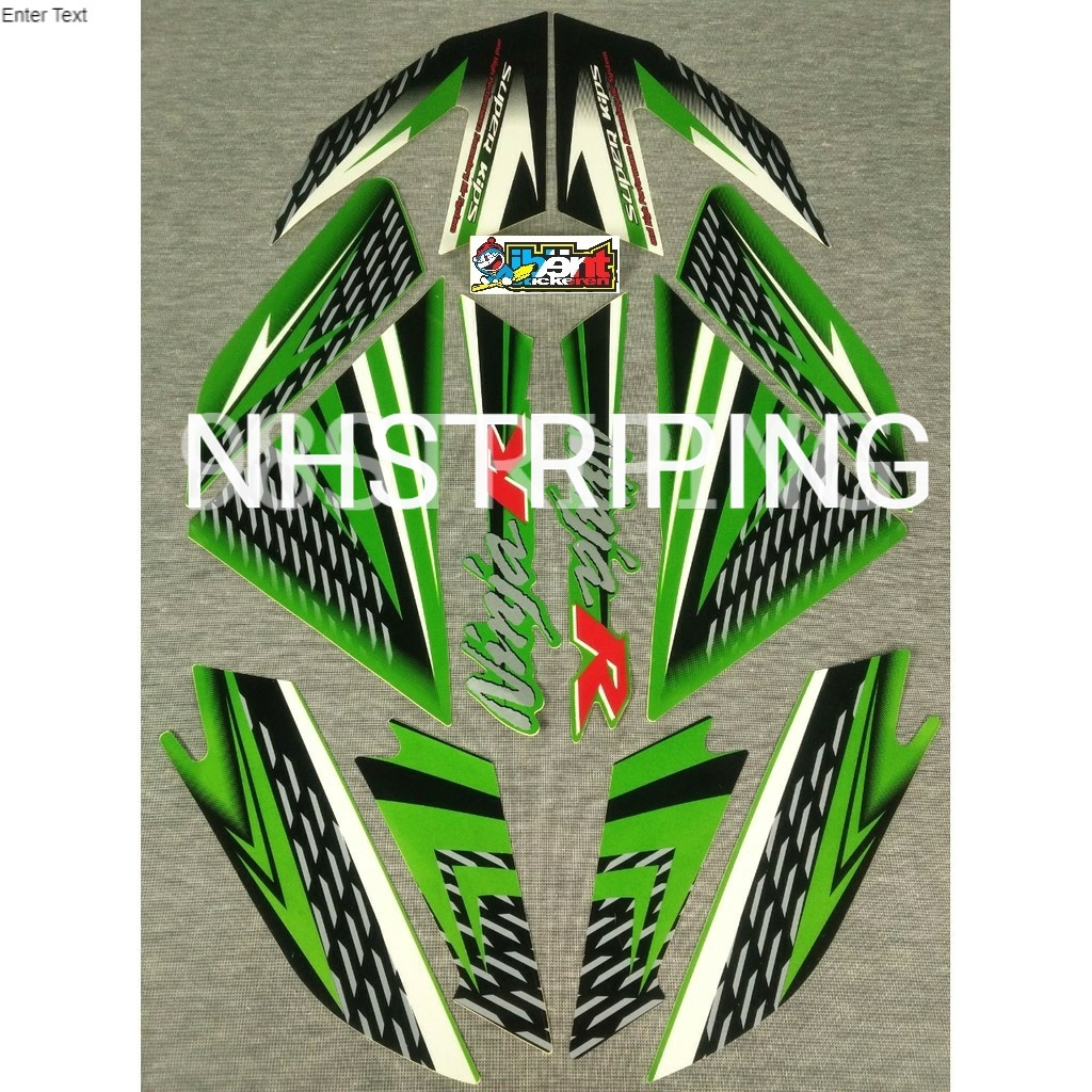 STRIPING STIKER ORI KAWASAKI NINJA R POLET 2013 HIJAU