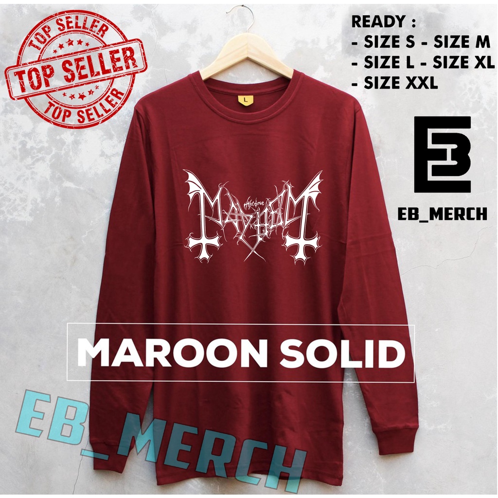 Import Quality MURAH BAJU KAOS LENGAN PANJANG   THE TRUE MAYHEM- METAL BAND   keren EB_MERCH