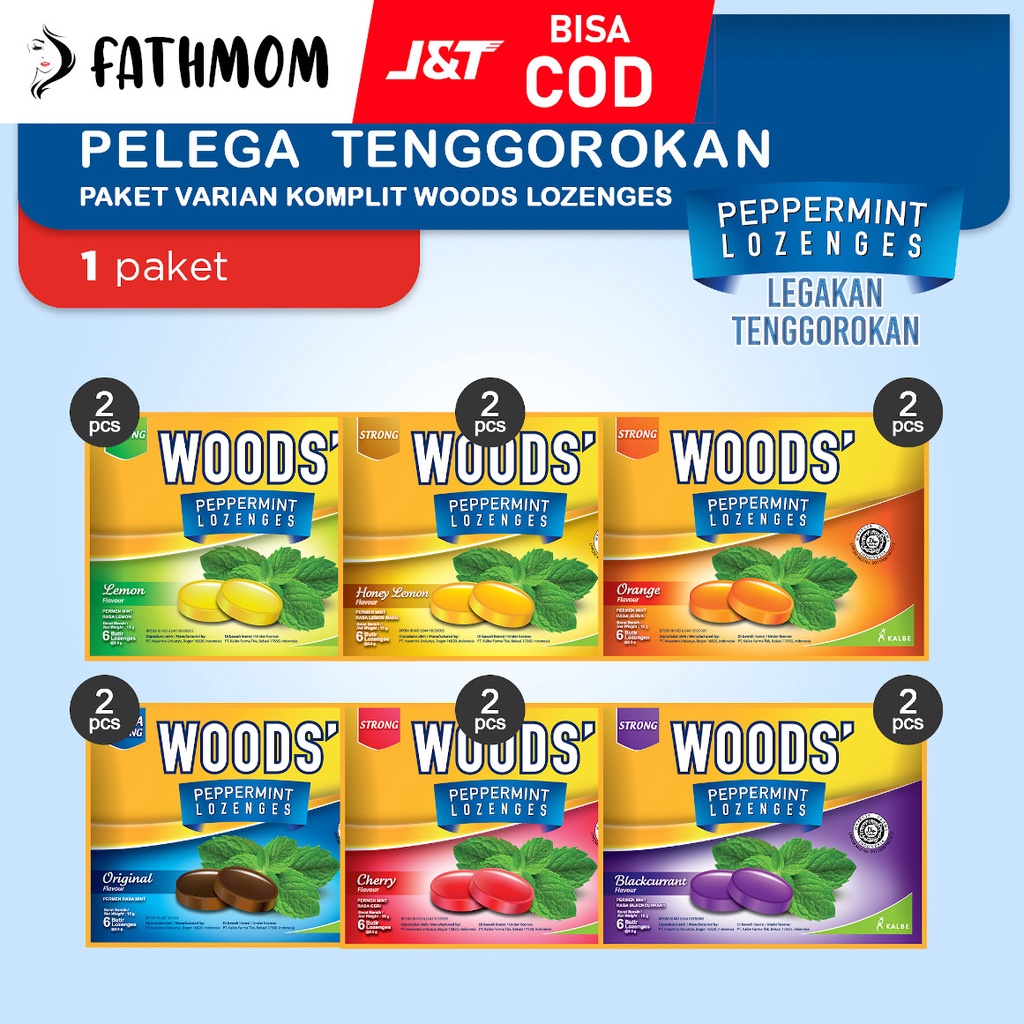 

WOODS Candy Peppermint Lozenges Sachet 6 x 2.5 gr - Semua Rasa