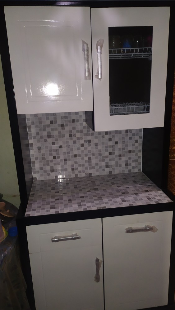Promo! Lemari Dapur / Lemari Sayur / Rak Piring Kayu Minimalis 2 Pintu