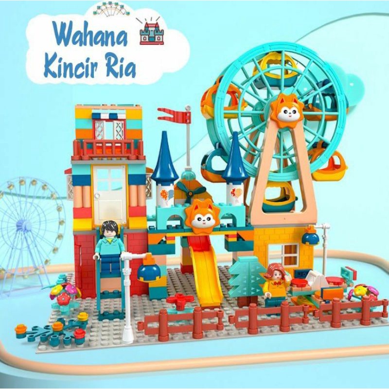 Mainan Anak Theme Park Block / Wahana Kincir Ria 303 pcs