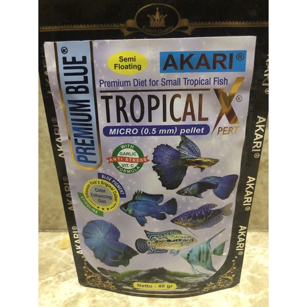 AKARI PREMIUM TROPICAL EXPERT RED BLUE YELLOW (40 gram) Pelet Ikan