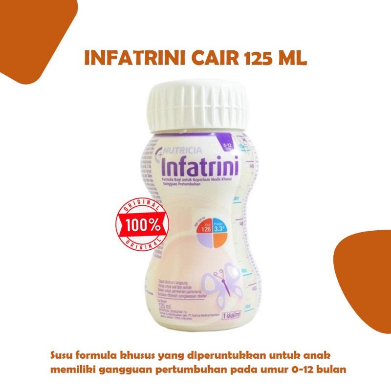 infratini susu cair 125ml formula khusus penambah berat badan bayi prematur