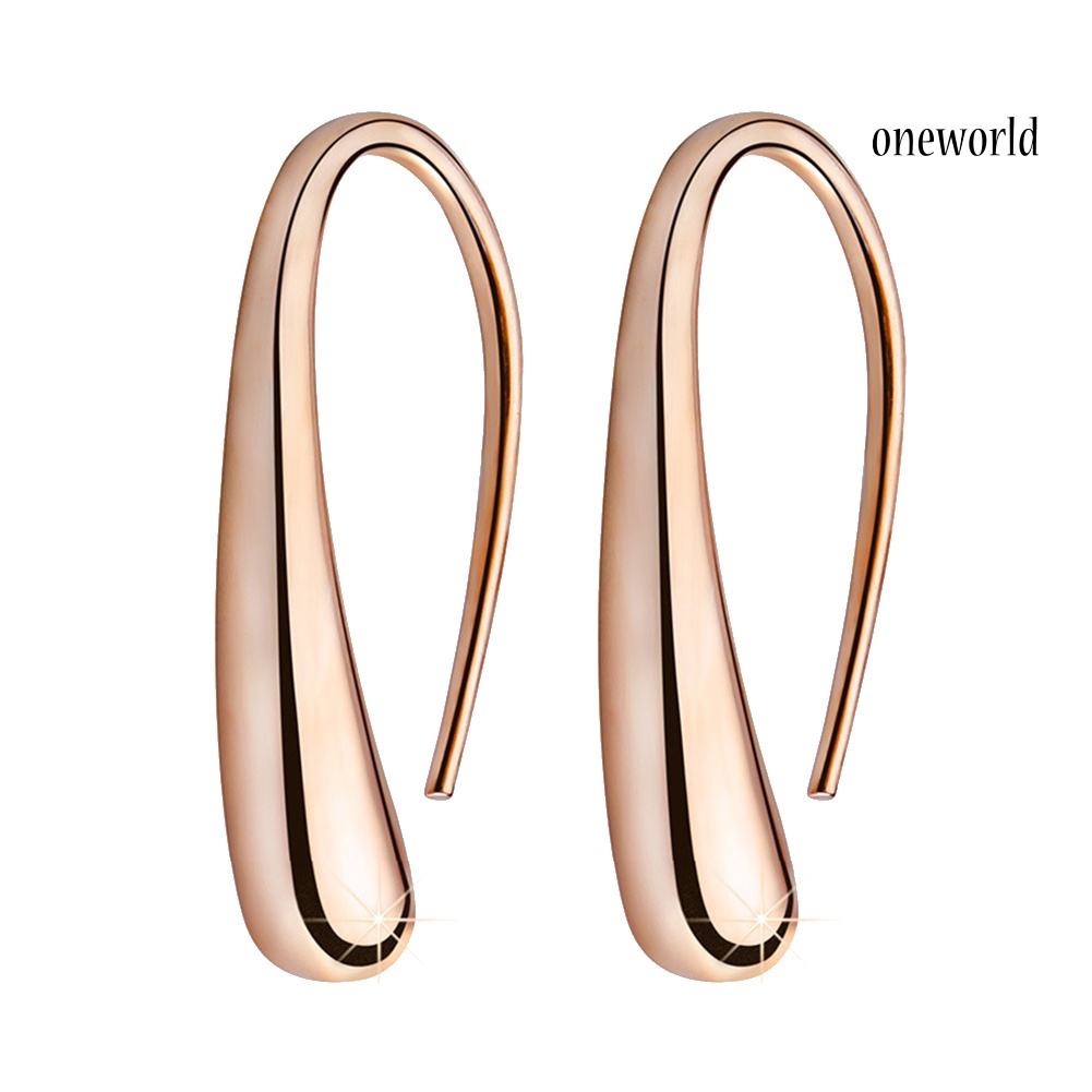 OW@ Fashion Women Water Drop Shape Alloy Hook Earrings Piercing Party Jewelry Gift