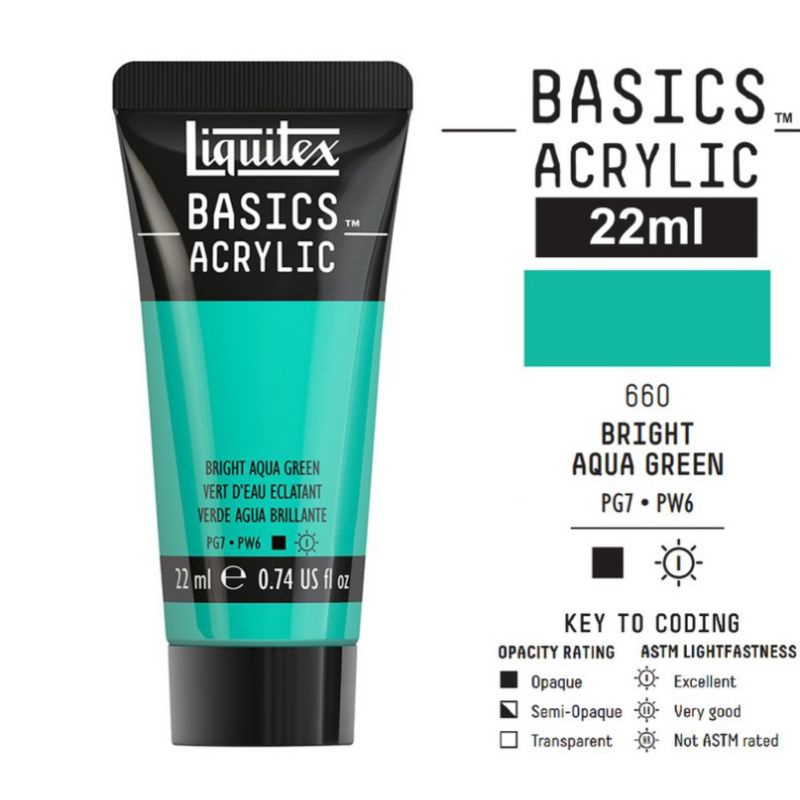 

LIQUITEX BASICS ACRYLIC 22 ML BRIGHT AQUA GREEN
