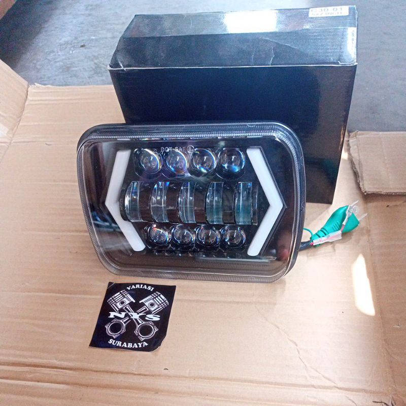 headlamp daymaker kotak 5x7 inch PNP motor dan mobil lampu Daymaker