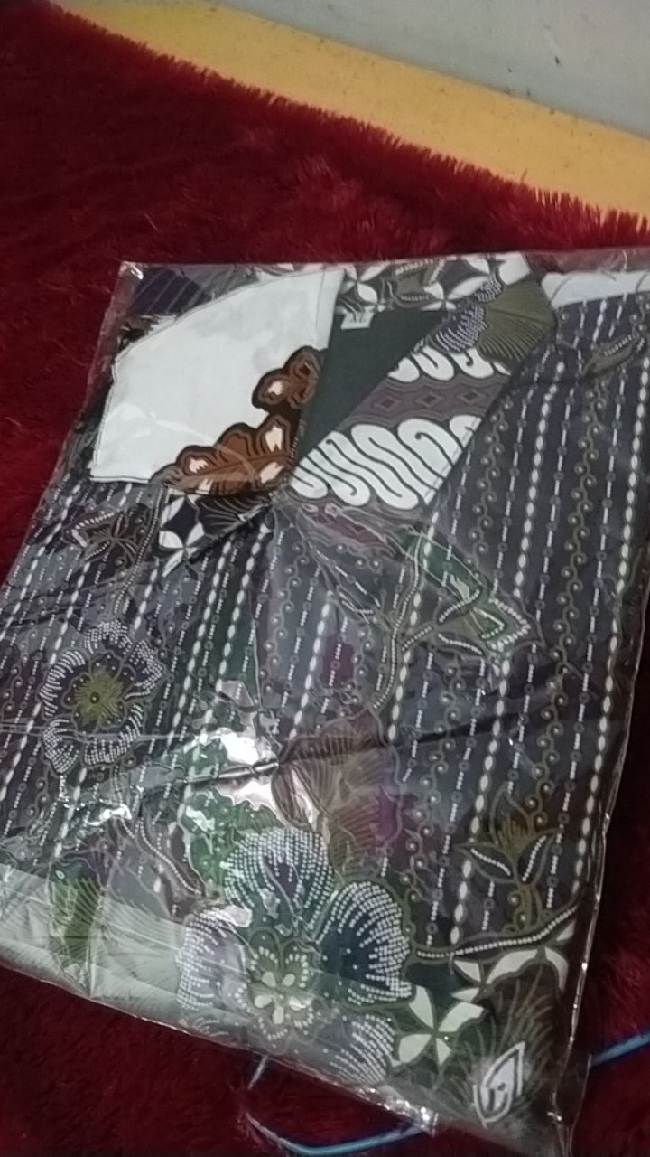 Batik Pria Lengan Panjang Lapis Furing Batik Solo. Klowor Ungu Lilac