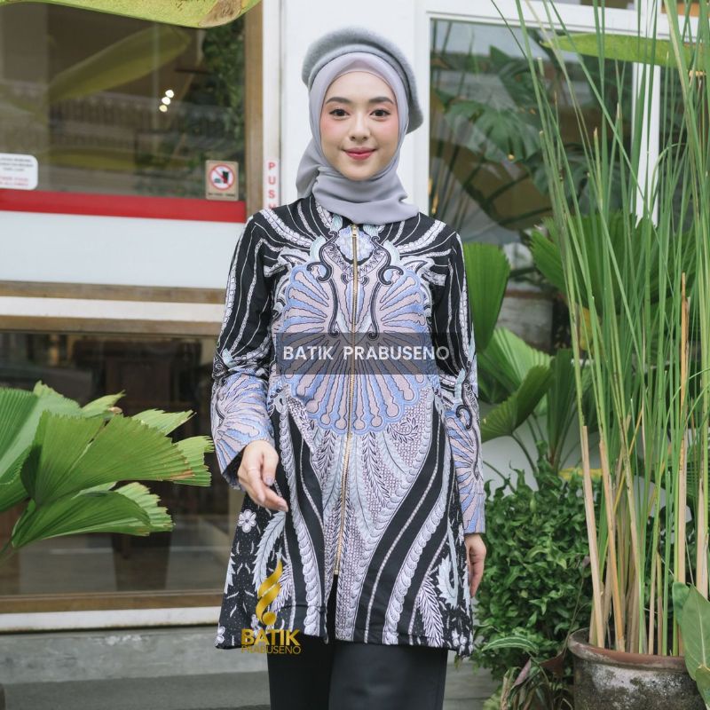 Batik Baju wanita tunik arista seragam pns guru jilbab lengan panjang halus katun premium jumbo full