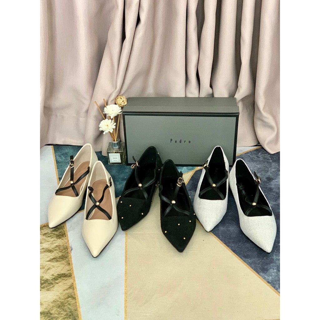 [7.7 Boombastis Sale⚡] - SEPATU WANITA PS075 CROSSLINE STRAP FLAT SHOES PREMIUM IMPORT