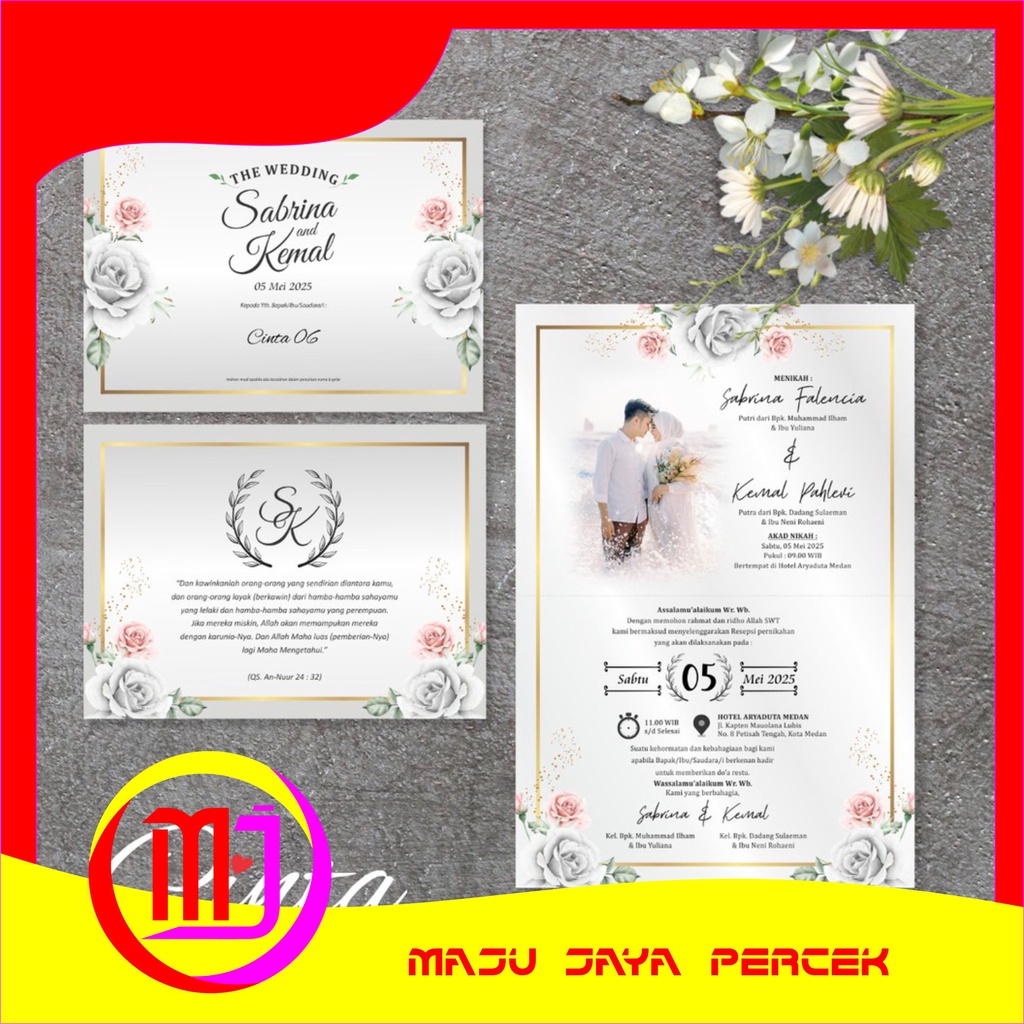 CETAK Undangan pernikahan Blangko CINTA 06