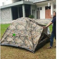 Tenda Dome Kap 6 Orang Double Layer Motif Loreng / Daun